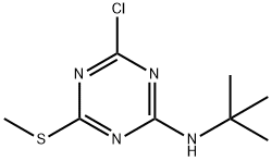 1,3,5-Triazin-2-amine, 4-chloro-N-(1,1-dimethylethyl)-6-(methylthio)- 구조식 이미지