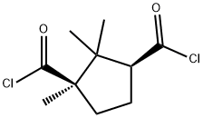 1,3-Cyclopentanedicarbonyl dichloride, 1,2,2-trimethyl-, (1R,3S)- Structure