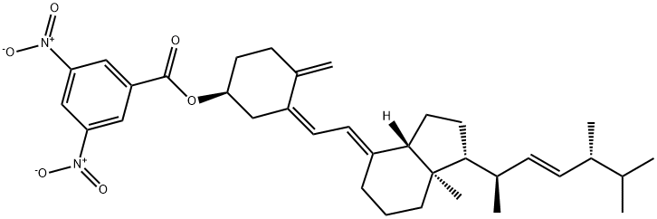 Cyclohexanol, 4-methylene-3-[(2E)-2-[(1R,3aS,7aR)-octahydro-7a-methyl-1-[(1R,2E,4R)-1,4,5-trimethyl-2-hexen-1-yl]-4H-inden-4-ylidene]ethylidene]-, 1-(3,5-dinitrobenzoate), (1S,3Z)- Structure