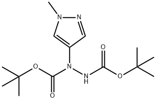 1,2-Hydrazinedicarboxylic acid, 1-(1-methyl-1H-pyrazol-4-yl)-, 1,2-bis(1,1-dimethylethyl) ester Structure