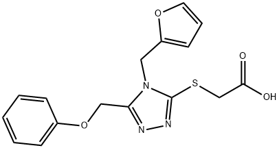 2-{[4-(furan-2-ylmethyl)-5-(phenoxymethyl)-4H-1,2,4-triazol-3-yl]sulfanyl}acetic acid Structure