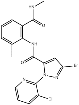 1H-Pyrazole-5-carboxamide, 3-bromo-1-(3-chloro-2-pyridinyl)-N-[2-methyl-6-[(methylamino)carbonyl]phenyl]- Structure