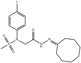 N-[2-(2-cyclooctylidenehydrazinyl)-2-oxoethyl]-N-(4-iodophenyl)methanesulfonamide (non-preferred name) Structure