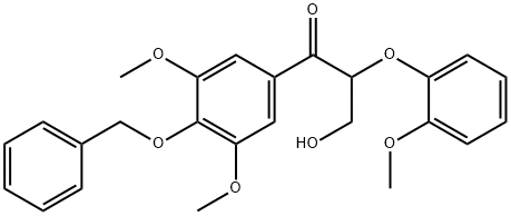 1-Propanone, 1-[3,5-dimethoxy-4-(phenylmethoxy)phenyl]-3-hydroxy-2-(2-methoxyphenoxy)- Structure