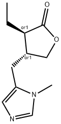 2(3H)-Furanone, 3-ethyldihydro-4-[(1-methyl-1H-imidazol-5-yl)methyl]-, (3R,4R)-rel- Structure