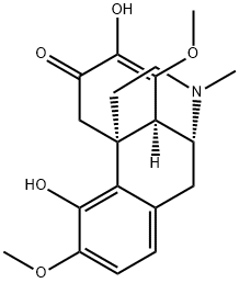7,8-Didehydro-4,7-dihydroxy-3,8-dimethoxy-17-methylmorphinan-6-one 구조식 이미지