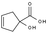 3-Cyclopentene-1-carboxylic acid, 1-hydroxy- Structure