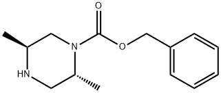 1-Piperazinecarboxylic acid, 2,5-dimethyl-, phenylmethyl ester, (2R,5S)- 구조식 이미지