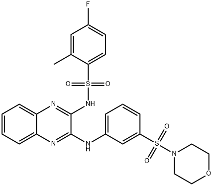 4-fluoro-2-methyl-N-(3-{[3-(morpholine-4-sulfonyl)
phenyl]amino}quinoxalin-2-yl)benzene-1-sulfona
mide 구조식 이미지
