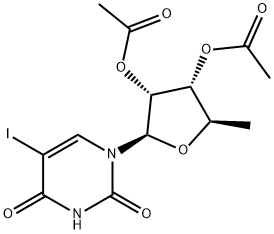 Uridine, 5'-deoxy-5-iodo-, 2',3'-diacetate Structure