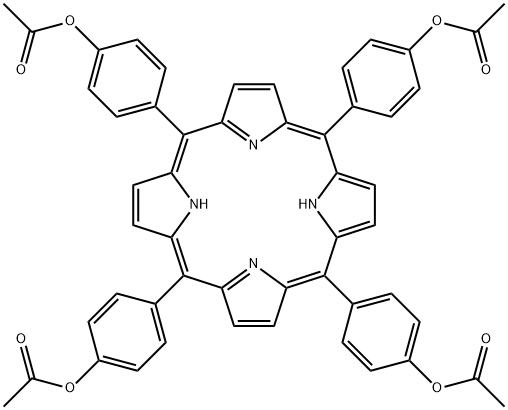 Phenol, 4,4',4'',4'''-(21H,23H-porphine-5,10,15,20-tetrayl)tetrakis-, 1,1',1'',1'''-tetraacetate Structure