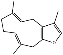 (3Z,7Z)-3,7,11-trimethyl-13-oxabicyclo[8.3.0]trideca-3,7,11,14-tetraene Structure