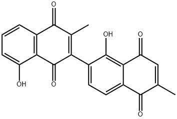 1',8-Dihydroxy-3,6'-dimethyl-2,2'-binaphthalene-1,4,5',8'-tetrone Structure