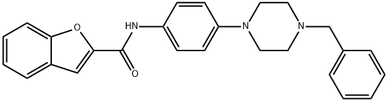 2-Benzofurancarboxamide,N-[4-[4-(phenylmethyl)-1-piperazinyl]phenyl]-(9CI) 구조식 이미지