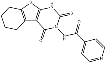 N-(4-oxo-2-sulfanylidene-5,6,7,8-tetrahydro-1H-[1]benzothiolo[2,3-d]pyrimidin-3-yl)pyridine-4-carboxamide Structure