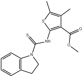 methyl 2-(indoline-1-carbothioamido)-4,5-dimethylthiophene-3-carboxylate 구조식 이미지