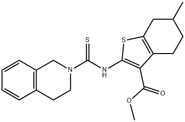 methyl 6-methyl-2-(1,2,3,4-tetrahydroisoquinoline-2-carbothioamido)-4,5,6,7-tetrahydrobenzo[b]thiophene-3-carboxylate Structure