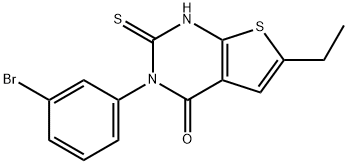 3-(3-bromophenyl)-6-ethyl-2-sulfanylidene-1H-thieno[2,3-d]pyrimidin-4-one 구조식 이미지