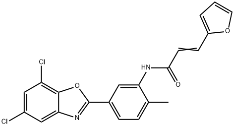 2-Propenamide,N-[5-(5,7-dichloro-2-benzoxazolyl)-2-methylphenyl]-3-(2-furanyl)-(9CI) Structure