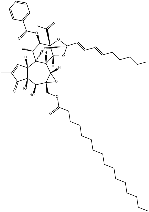 12β-(Benzoyloxy)-22,23,24,25-tetradehydrosimplexin 20-hexadecanoate 구조식 이미지