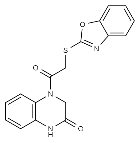 2(1H)-Quinoxalinone,4-[(2-benzoxazolylthio)acetyl]-3,4-dihydro-(9CI) 구조식 이미지