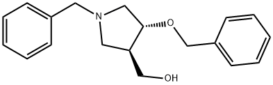 3-Pyrrolidinemethanol, 4-(phenylmethoxy)-1-(phenylmethyl)-, (3R,4R)- Structure