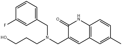 2(1H)-Quinolinone,3-[[[(3-fluorophenyl)methyl](3-hydroxypropyl)amino]methyl]-6-methyl-(9CI) 구조식 이미지