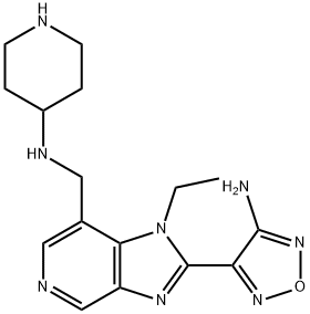 1H-Imidazo[4,5-c]pyridine-7-methanamine, 2-(4-amino-1,2,5-oxadiazol-3-yl)-1-ethyl-N-4-piperidinyl- Structure