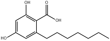 Benzoic acid, 2-heptyl-4,6-dihydroxy- Structure