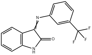 2H-Indol-2-one, 1,3-dihydro-3-[[3-(trifluoromethyl)phenyl]imino]- Structure