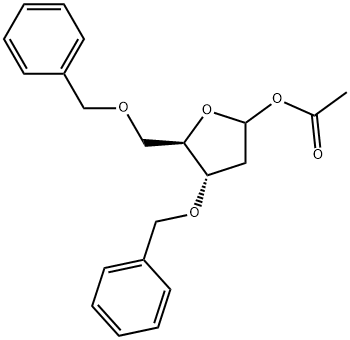 D-erythro-Pentofuranose, 2-deoxy-3,5-bis-O-(phenylmethyl)-, 1-acetate Structure