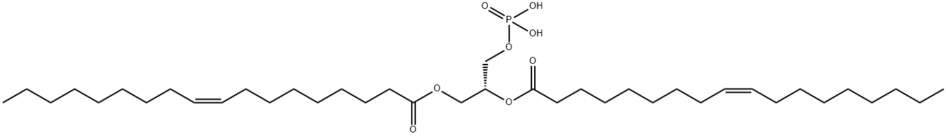 9-Octadecenoic acid (9Z)-, 1,1'-[(1R)-1-[(phosphonooxy)methyl]-1,2-ethanediyl] ester Structure