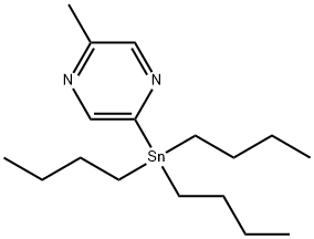 Pyrazine, 2-methyl-5-(tributylstannyl)- Structure