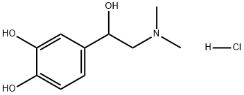 1,2-Benzenediol, 4-[2-(dimethylamino)-1-hydroxyethyl]-, hydrochloride (1:1) Structure