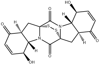 (4S)-4,4aα,7,7aβ,11,11aα,14,14aβ-Octahydro-4α,11α-dihydroxy-8H,13H-6aβ,13aβ-epidithio-1H,6H-pyrazino[1,2-a:4,5-a']diindole-1,6,8,13-tetrone 구조식 이미지