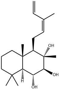 (1S,8aα)-Decahydro-3,4aβ,8,8-tetramethyl-4β-[(Z)-3-methyl-2,4-pentadienyl]-1α,2β,3α-naphthalenetriol 구조식 이미지