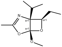 4,6-Dioxa-2-azabicyclo[3.2.0]hept-2-ene,7-ethyl-5-methoxy-3-methyl-1-(1-methylethyl)-,(1R,5S,7R)-rel-(9CI) Structure
