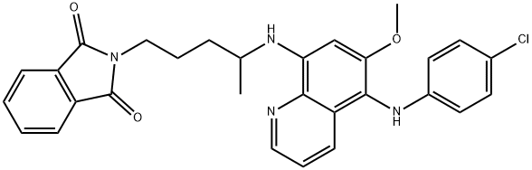 5-[p-Chloroanilino]-6-methoxy-8-[4-phthalimido-1-methylbutylamino]quin olinoline Structure