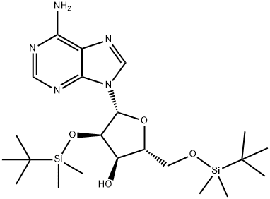 Adenosine, 2',5'-bis-O-[(1,1-dimethylethyl)dimethylsilyl]- 구조식 이미지