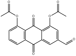 2-Anthracenecarboxaldehyde, 4,5-bis(acetyloxy)-9,10-dihydro-9,10-dioxo- Structure