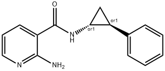 3-Pyridinecarboxamide,2-amino-N-[(1R,2S)-2-phenylcyclopropyl]-,rel-(9CI) 구조식 이미지