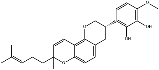 3-[3,4-Dihydro-8-methyl-8-(4-methyl-3-pentenyl)-2H,8H-benzo[1,2-b:3,4-b']dipyran-3-yl]-6-methoxy-1,2-benzenediol 구조식 이미지