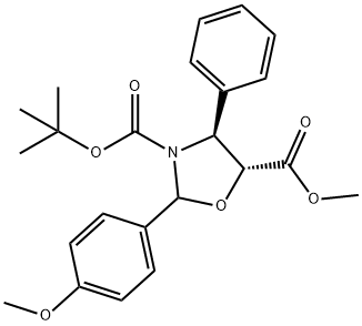 (4S,5R)-3-tert-butoxycarbony-2-(4-anisy)-4-phenyl-5-oxazolidinecarboxylate 구조식 이미지