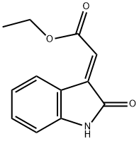 Acetic acid, 2-(1,2-dihydro-2-oxo-3H-indol-3-ylidene)-, ethyl ester, (2E)- Structure