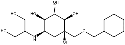 D-epi-Inositol, 2-C-[(cyclohexylmethoxy)methyl]-3,4-dideoxy-4-[[2-hydroxy-1-(hydroxymethyl)ethyl]amino]- (9CI) Structure
