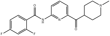 Benzamide, 2,4-difluoro-N-[6-[(1-methyl-4-piperidinyl)carbonyl]-2-pyridinyl]- 구조식 이미지