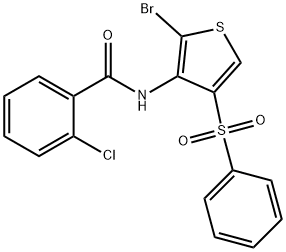 Benzamide, N-[2-bromo-4-(phenylsulfonyl)-3-thienyl]-2-chloro- Structure