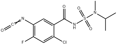 Benzamide, 2-chloro-4-fluoro-5-isocyanato-N-[[methyl(1-methylethyl)amino]sulfonyl]- Structure