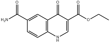 3-Quinolinecarboxylic acid, 6-(aminocarbonyl)-1,4-dihydro-4-oxo-, ethyl ester Structure