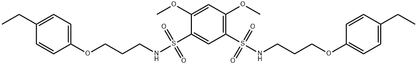 1-N,3-N-bis[3-(4-ethylphenoxy)propyl]-4,6-dimethoxybenzene-1,3-disulfonamide 구조식 이미지